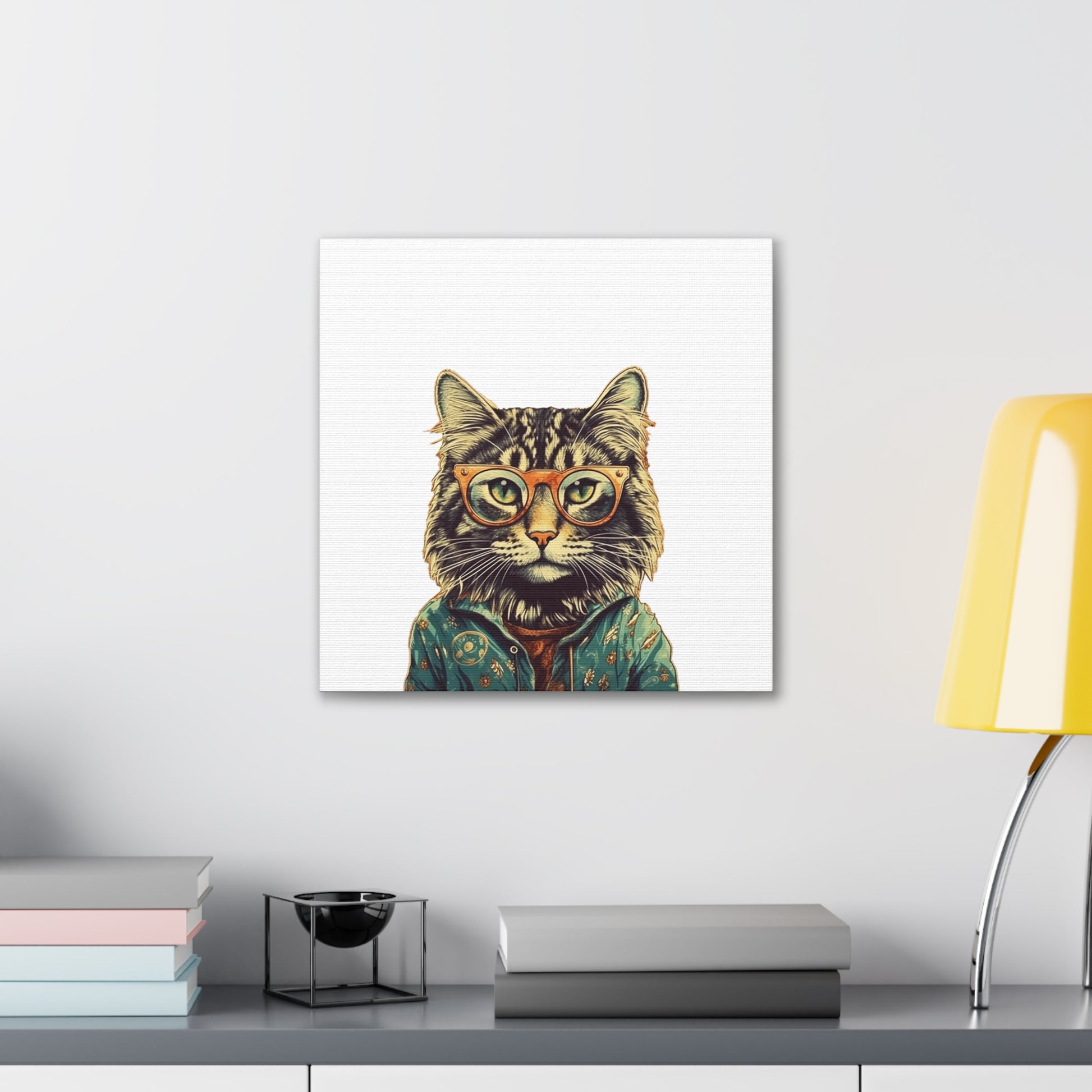 Hippie Cat Lady Canvas