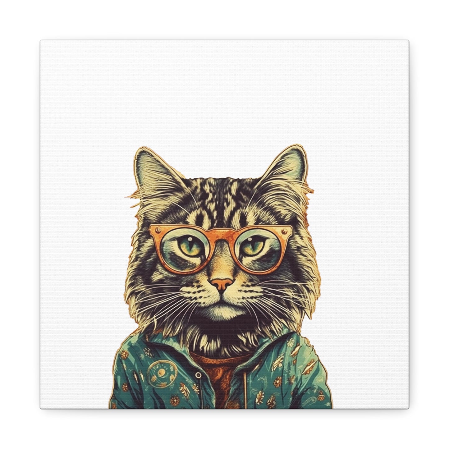 Hippie Cat Lady Canvas