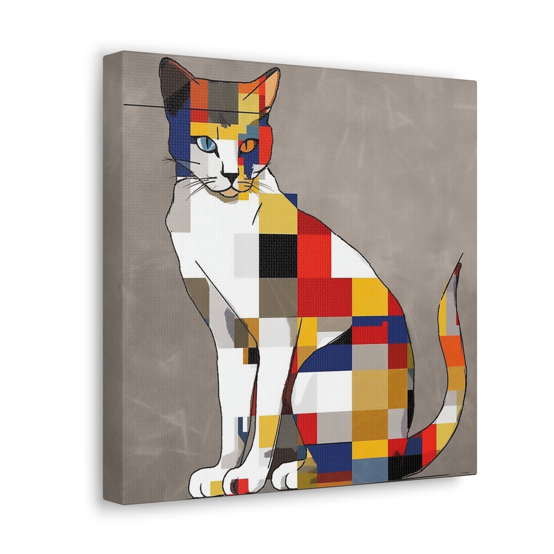 Mondrian Kitty Canvas