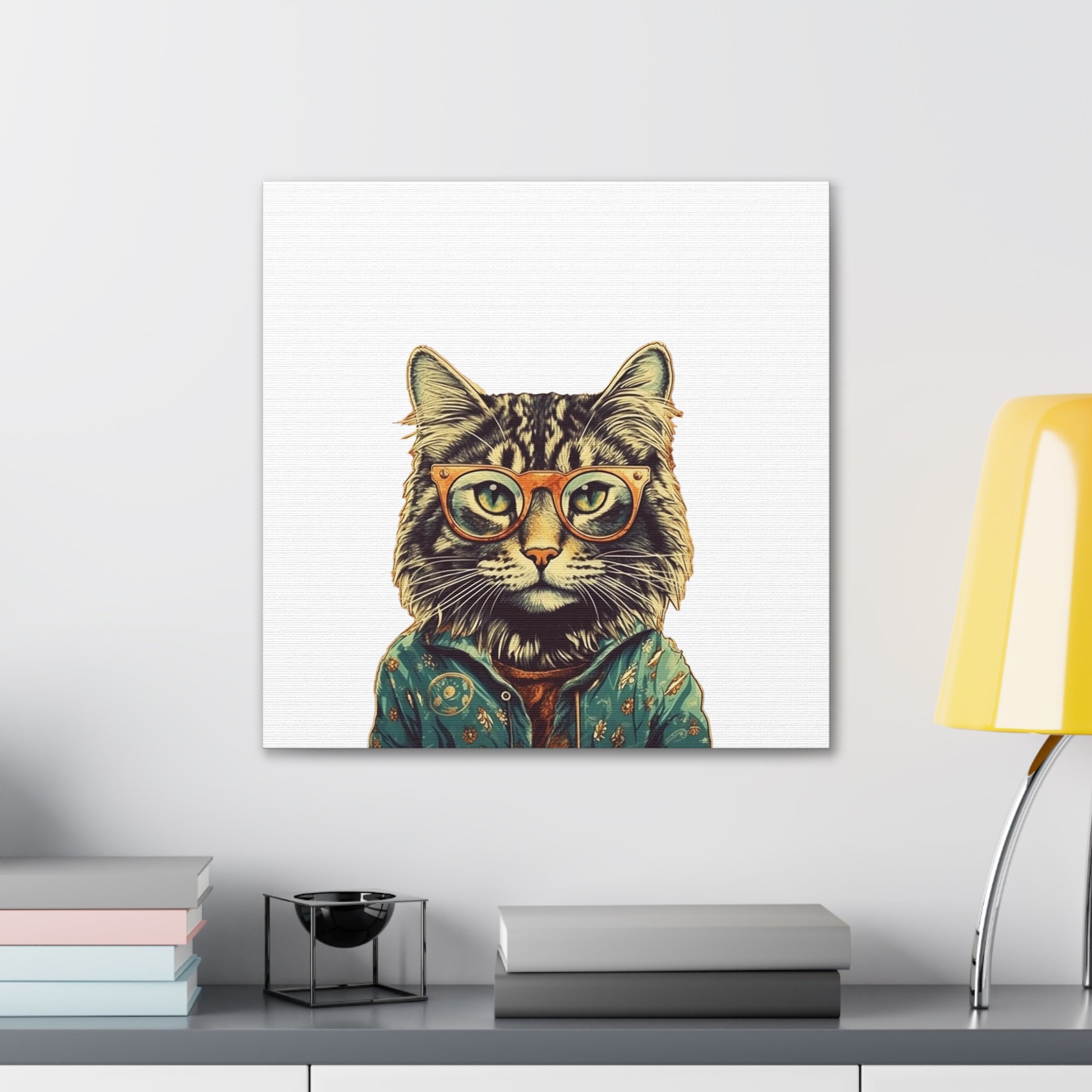 Hippie Cat Lady Canvas