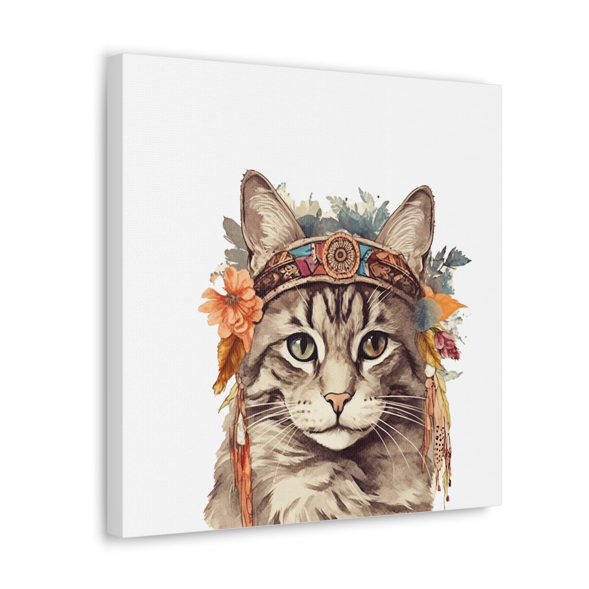 Boho Cat Lady Canvas