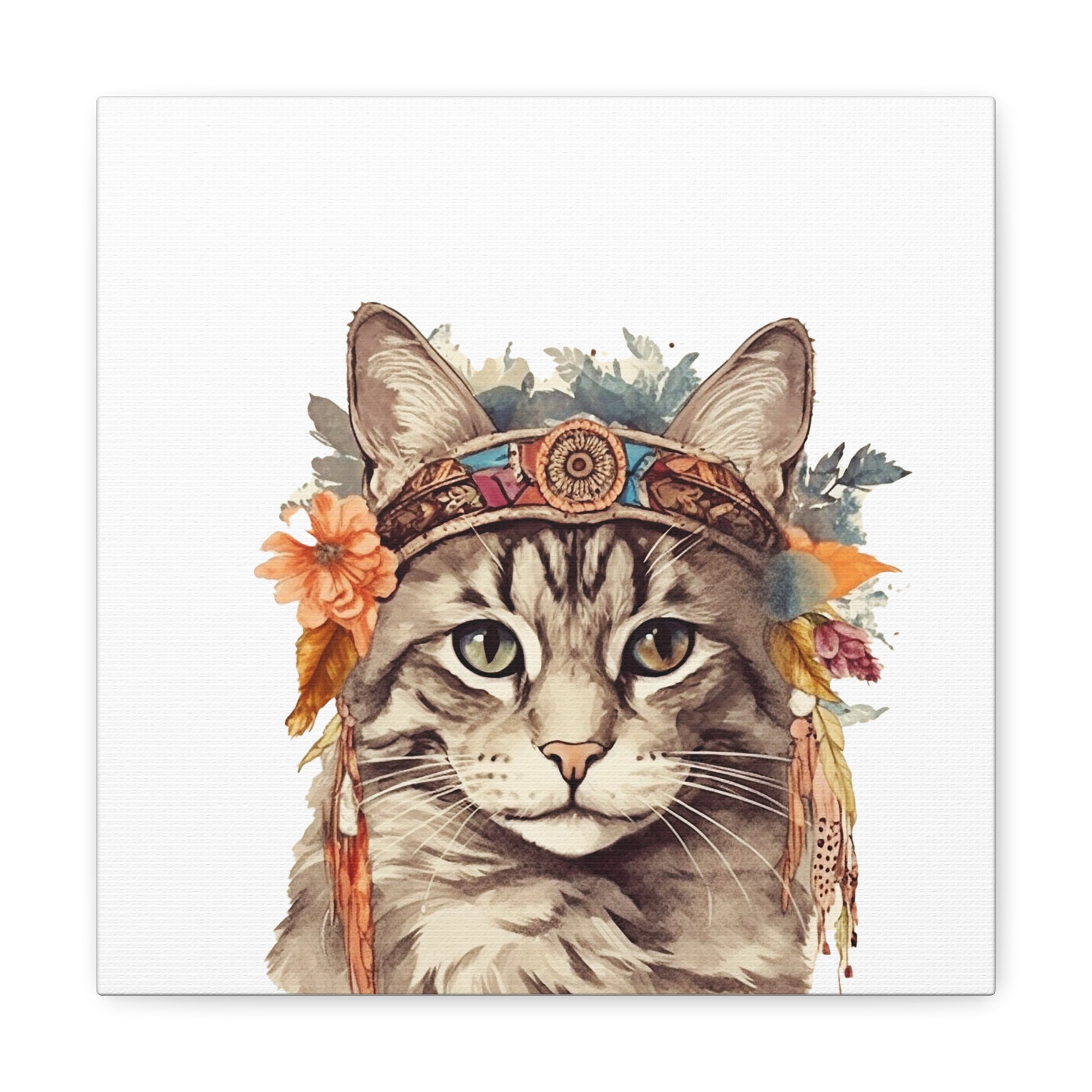 Boho Cat Lady Canvas