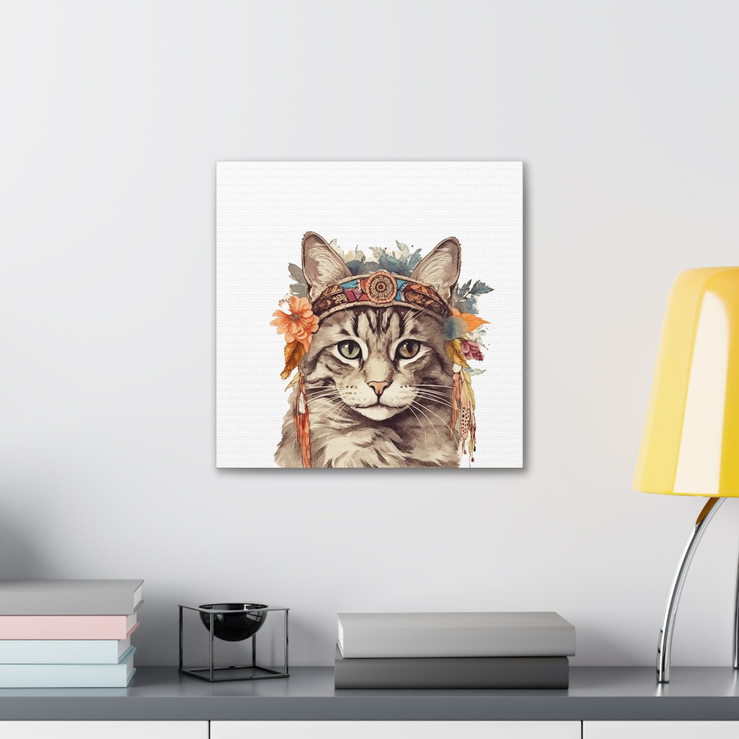 Boho Cat Lady Canvas