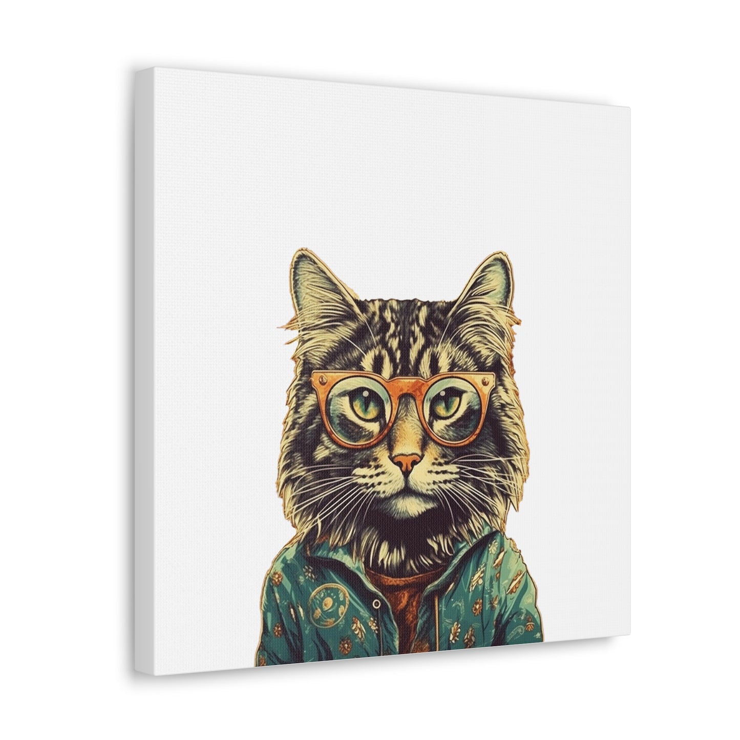 Hippie Cat Lady Canvas