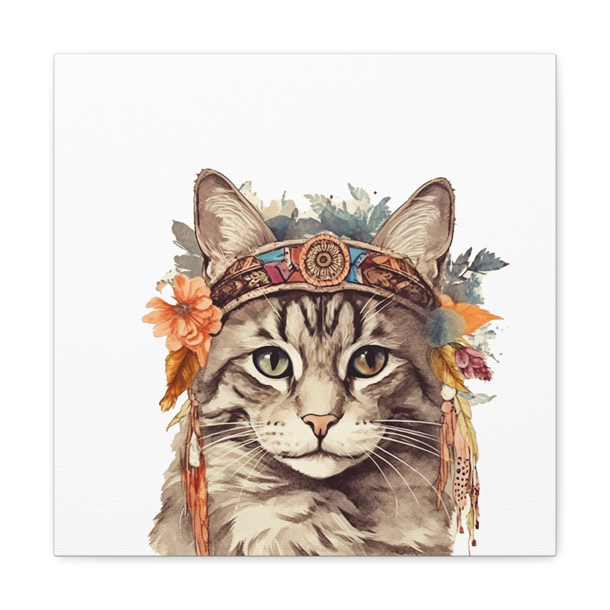 Boho Cat Lady Canvas