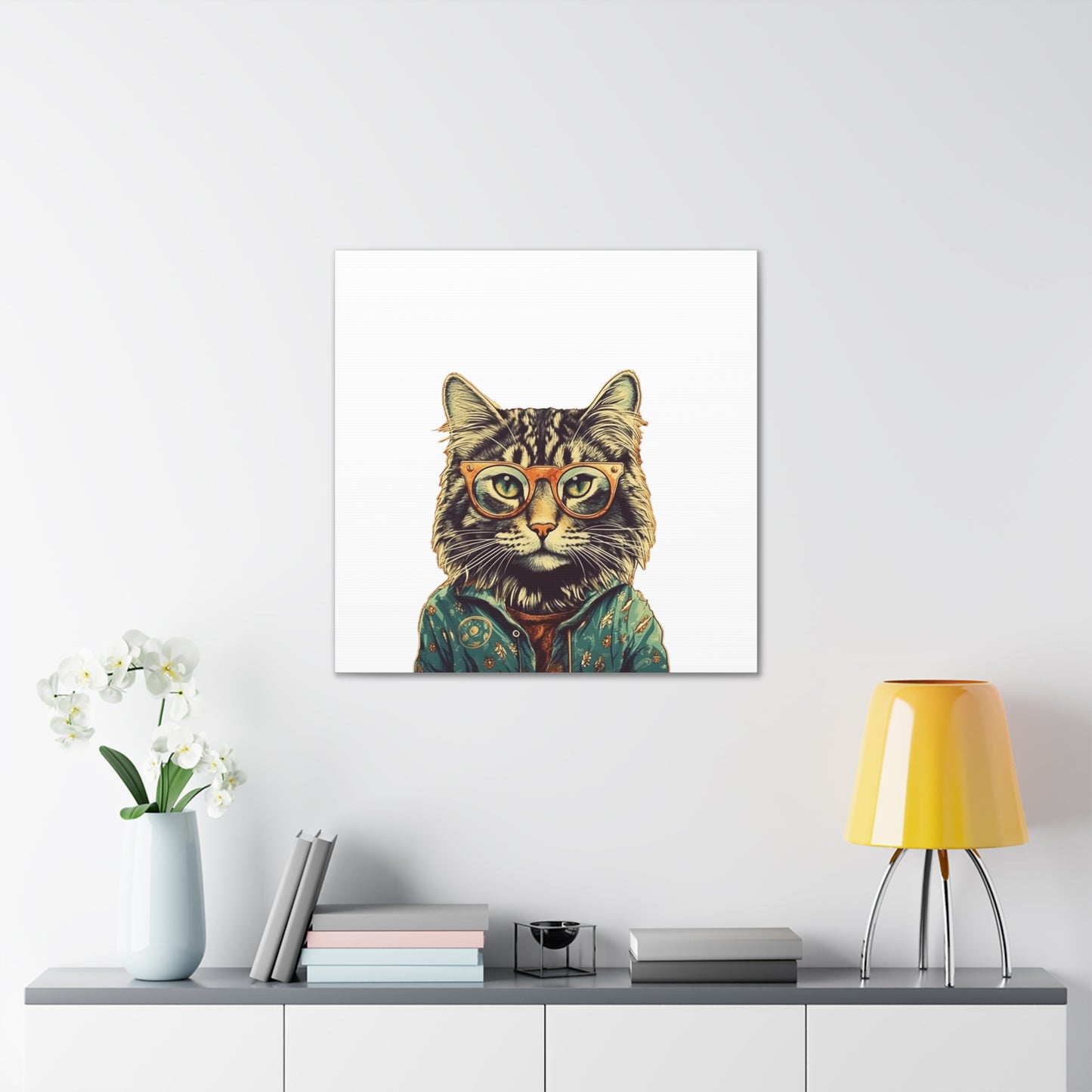 Hippie Cat Lady Canvas