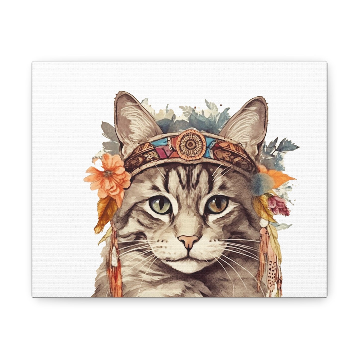 Boho Cat Lady Canvas