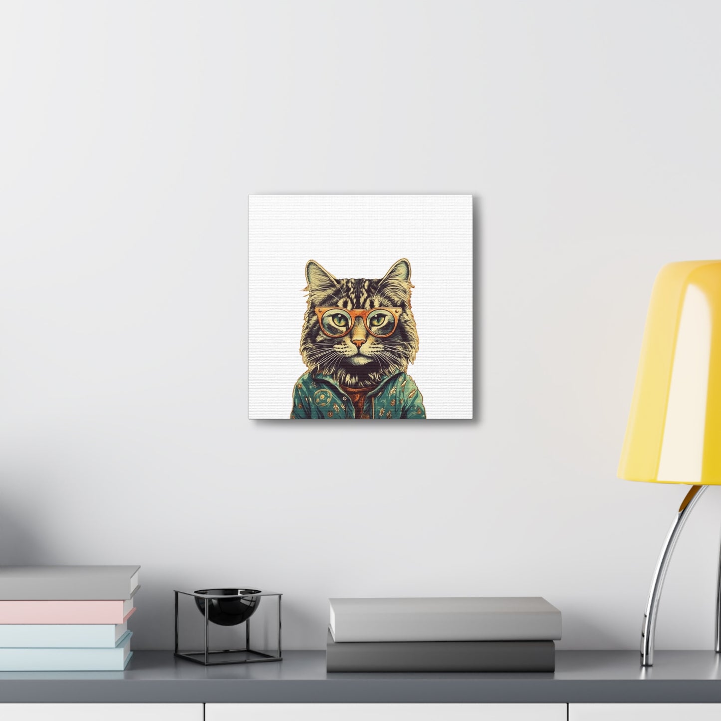 Hippie Cat Lady Canvas