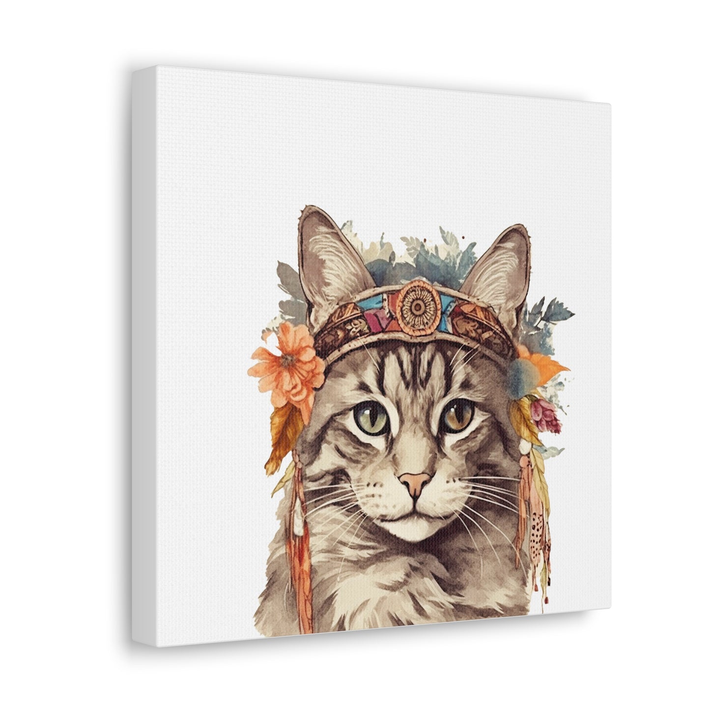 Boho Cat Lady Canvas