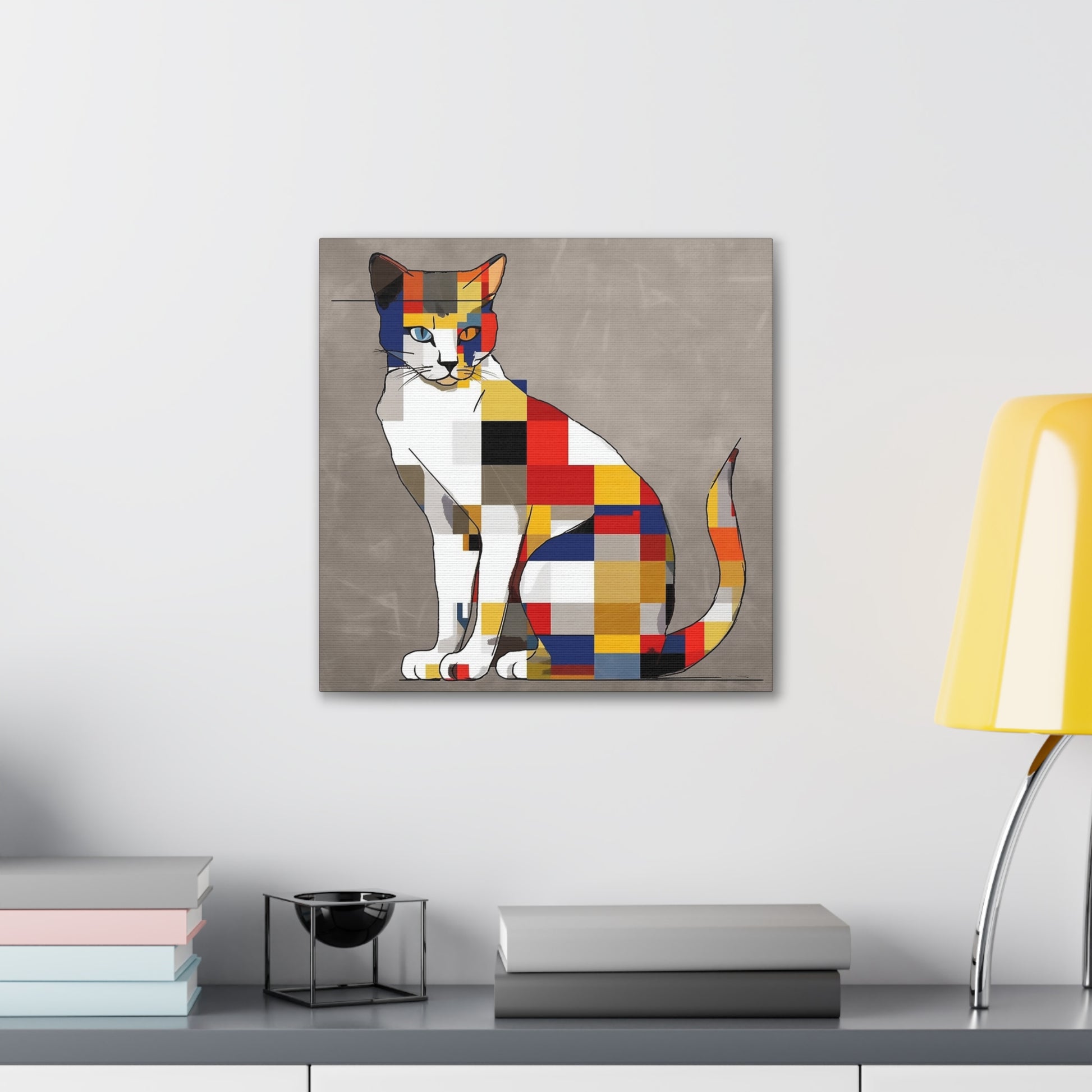 Mondrian Kitty Canvas