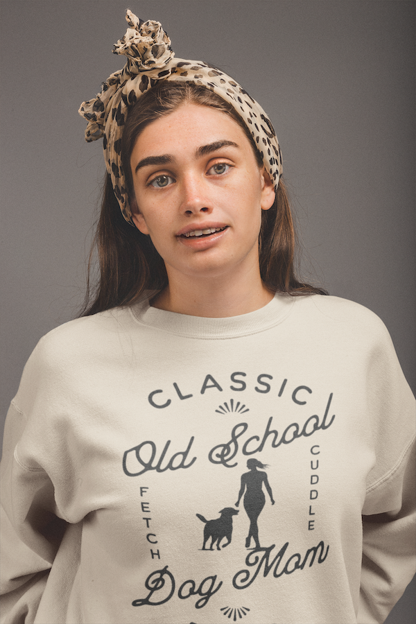 Old School Dog Mom Sweatshirt