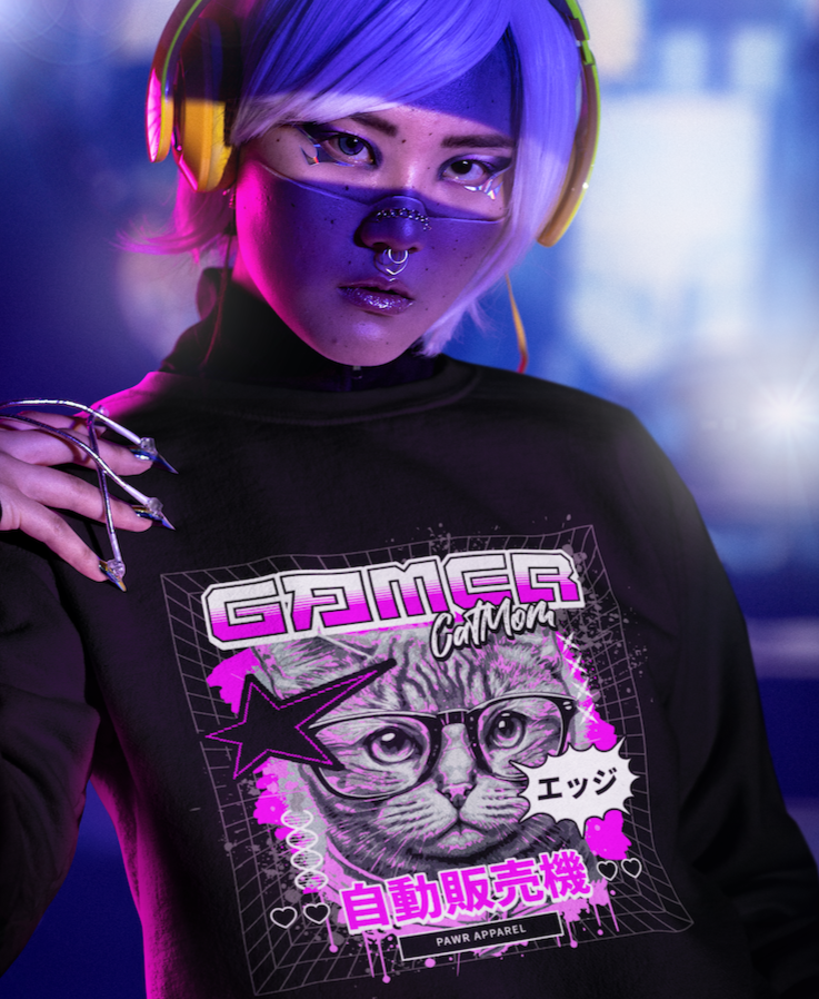 Gamer Cat Mom Sweatshirt