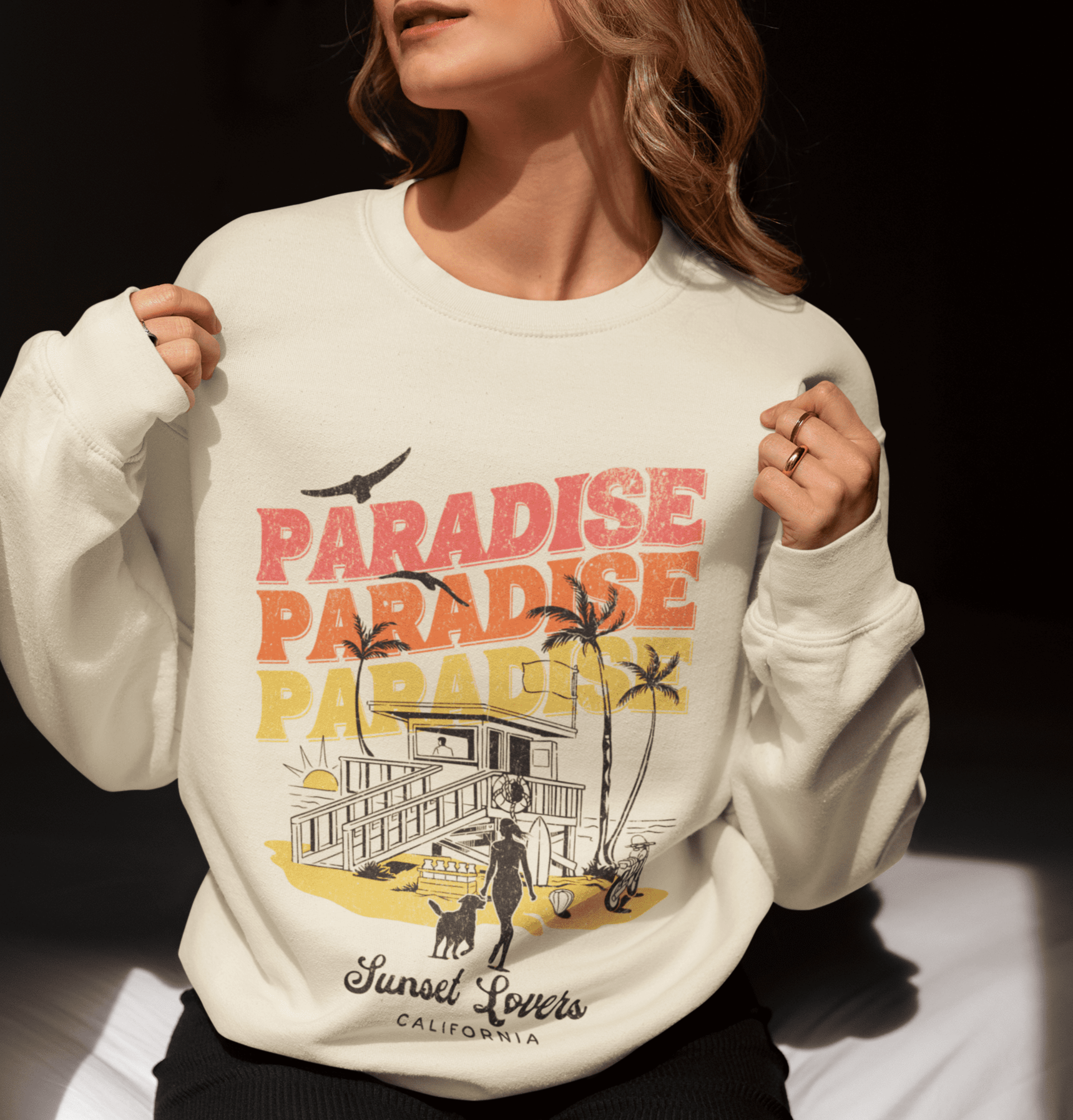 Paradise Beach Dog Walks Sweatshirt