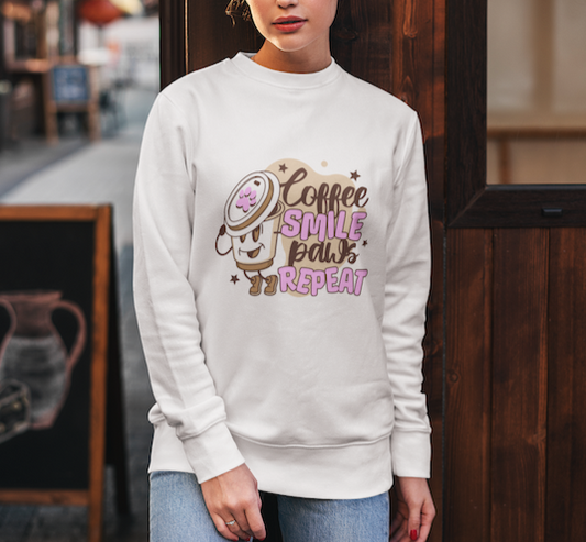 Smile Coffee Paws Sweatshirt