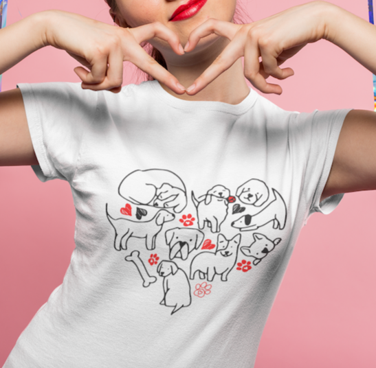 Heart Dog Doodle Tee