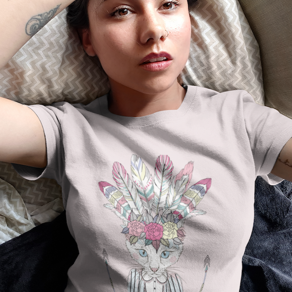 Boho Cat Mom T-shirt